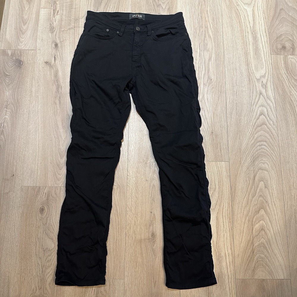 DU/ER No Sweat N2X Relaxed Taper Pants Stretch 32x32 Mens Black Chino DUER